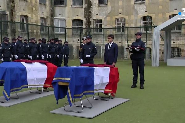 Hommage national au deux agents tués à Incarville.