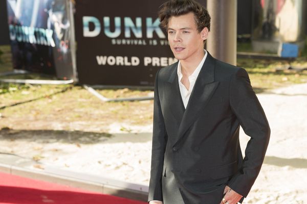 Harry Styles, l'un des chanteurs du boy's band One direction, qui fait ses débuts au cinéma dans, Dunkirk. Ici lors de l'avant-première mondiale à Londres jeudi 13 juillet. 