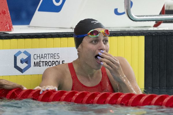 Emma Terebo, championne de France et qualifiée pour les Jeux olympiques de Paris, avec le record national, à Chartres, le lundi 17 juin 2024.