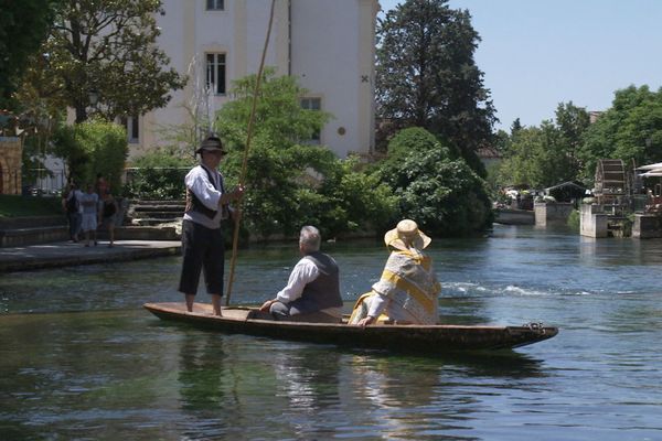 A bord des "nego-chin", sur les canaux de l'Isle-sur-la-Sorgue