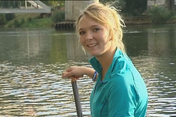 Charlotte Huot-Marchand, championne de France de canoë, ici à Besançon