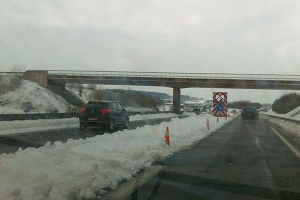 A 84, échangeur de Guilberville, Manche