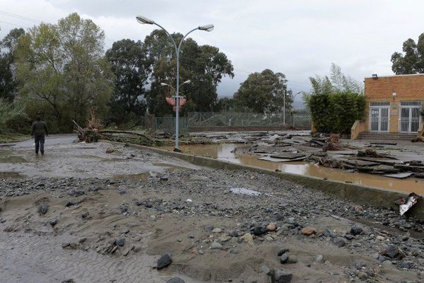 A Biguglia, après les inondations du 24 novembre 2016 en Haute-Corse.