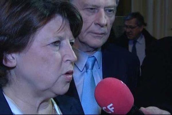 Martine Aubry, ce dimanche soir, en mairie de Lille. 