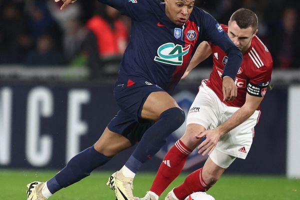 Kylian Mbappe lors du match PSG/BREST mecredi 7 février