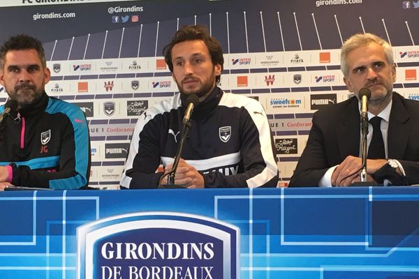 Première conférence de presse avec le maillot des Girondins de Bordeaux