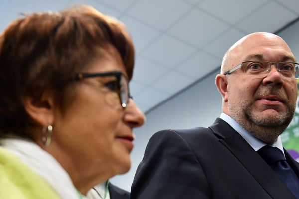 Christiane Lambert présidente de la FNSEA et le ministre de l'agriculture Stéphane Travert à l'ouverture du Space 2017