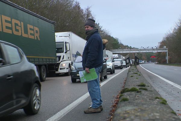 Barrage filtrant au sud de Rouen le samedi 7 décembre 2019 en fin de matinée