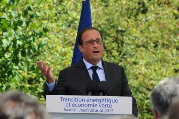 François Hollande lors de son discours au Châtelard en Savoie