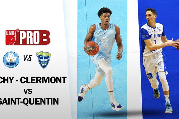 Le match de basket Pro B opposant la JA Vichy-Clermont à Saint Quentin débutera à 15h15 ce samedi 4 mars et sera retransmis sur l'antenne de France 3 Auvergne et sur notre site internet.