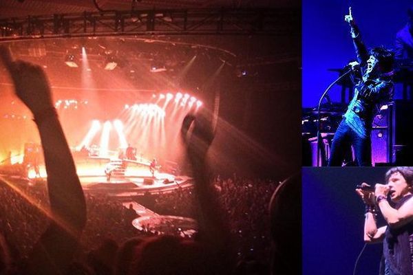 Indochine au Zénith de Lille, photographié par les fans. 