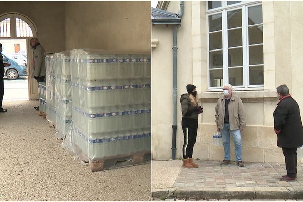 <p>La distribution d'eau en bouteilles se met en place à Hermonville dans la Marne.&nbsp;</p>