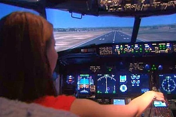 Portiragnes (Hérault) - un simulateur de vol pour lutter contre la phobie de l'avion - juillet 2014.