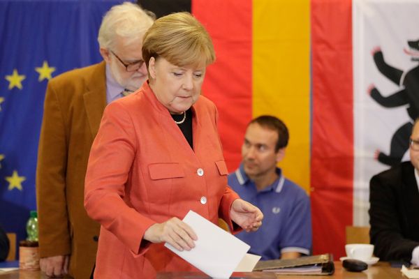 Angela Merkel votait ce matin à Berlin