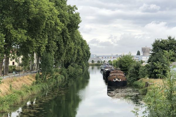 Le canal entre Champagne et Bourgogne, à Vitry-le-François, ce vendredi 5 août 2022.