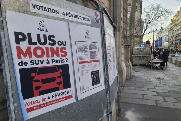 La votation organisée par la Ville de Paris sur "la création d'un tarif spécifique pour le stationnement des voitures individuelles lourdes, encombrantes, polluantes" a vu le "pour" l'emporter à 54,55%, le 4 février dernier.