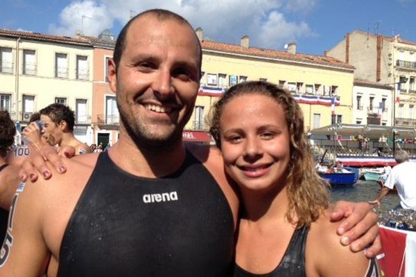 Le Sétois Bertrand Venturi et la Millavoise Adèle Brunet vainqueurs de la traversée de Sète à la nage - 24 août 2015