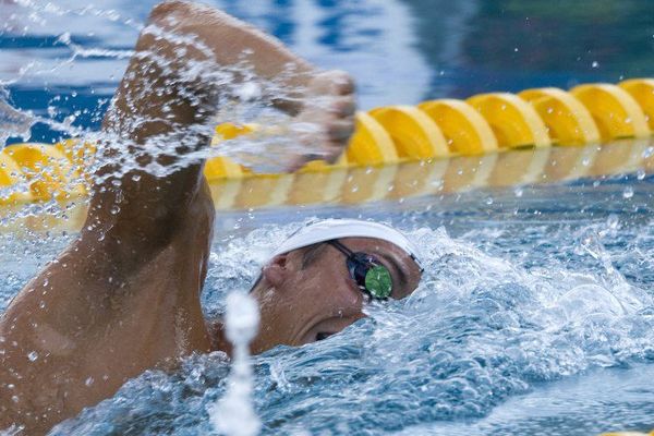 Jordan Pothain, en finale du 400 m nage libre à l'Open de France, le 2 juillet 2016 à Bellerive-sur-Allier (Allier)