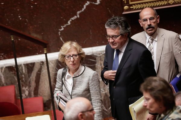 Le 2 octobre 2013, Geneviève Fioraso et Alain Claeys, lors d'une séance de questions au gouvernement, à l'Assemblée nationale.