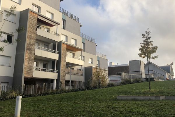 Un immeuble de l'écoquartier Heudelet, à Dijon le lundi 25 novembre 2019.