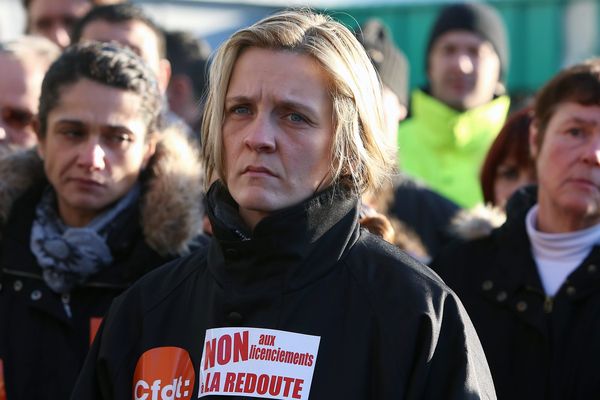 Des salariés de La Redoute réunis en assemblée générale le 10 janvier 2014à Roubaix