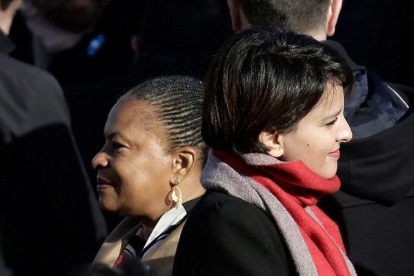 Christiane Taubira et Najat Vallaud-Belkacem (archives nov.2014)