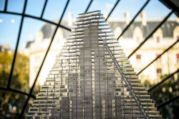 La Tour Triangle, exposée au pavillon d'architecture de l'Arsenal en 2014