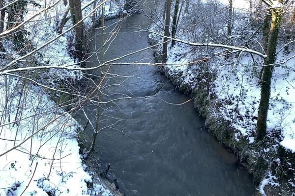 La Lawe à Fouquereuil, dans le Béthunois. Un vannage, une espèce de petite écluse a été mise en place ici. Elle a permis de retenir 50 000 m3 d'eau cet hiver, puis de les laisser doucement s'écouler.