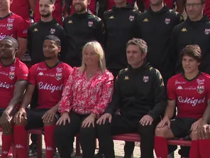 Des supporters sur la photo de famille d'En Avant Guingamp