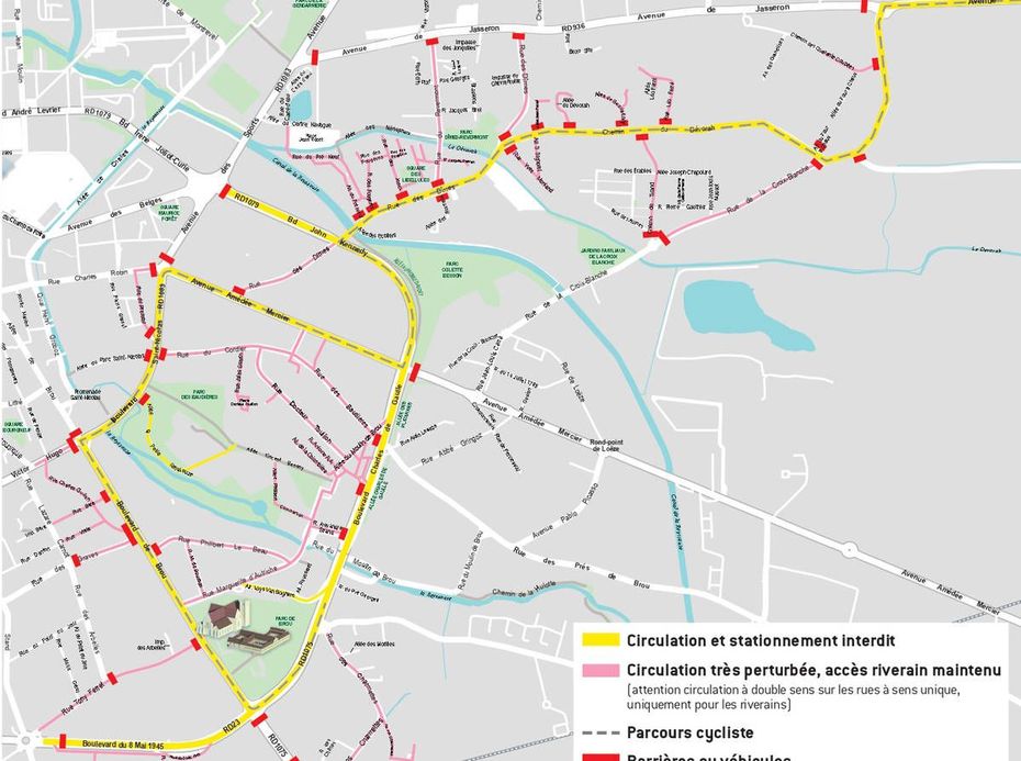 plan circulation tour de france bourg en bresse