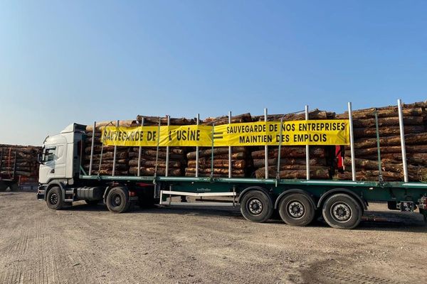 Les forestiers à leur tour manifestent contre la grève des salariés de l'usine Fibre Excellence à Tarascon.