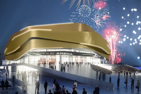 Image de synthèse du projet d'Arena à Dunkerque. 