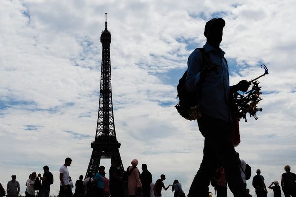 La tour Eiffel, vue du Trocadéro, à Paris.