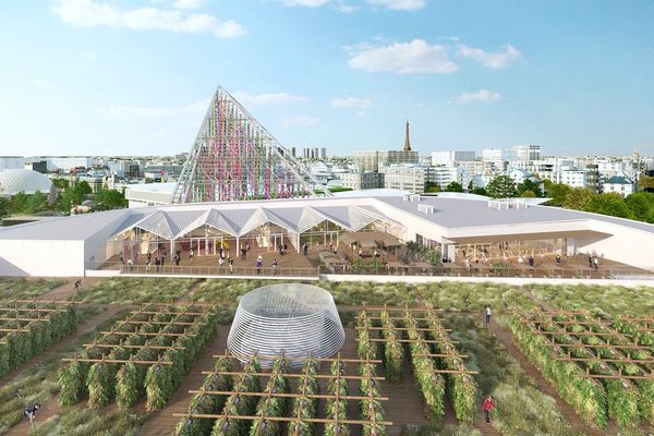 Une grande ferme urbaine sur le toit du  nouveau pavillon 6 Parc des expositions à Paris Porte de Versailles