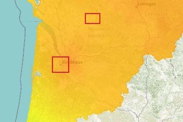 L'état de l'air observé par Atmo Nouvelle-Aquitaine. Les conditions devraient encore se dégrader lundi. 