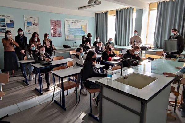 Lauda Giudicelli, conseillère exécutive en charge du sport, de la jeunesse et de l’égalité hommes/femmes à la Collectivité de Corse, au lycée Finosello à Ajaccio.