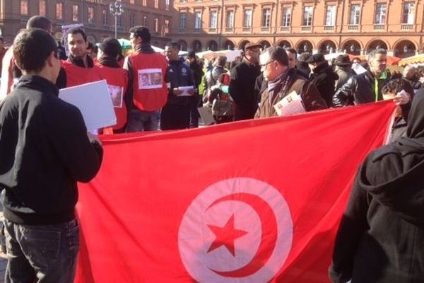 Les manifestants, place du Capitole à Toulouse