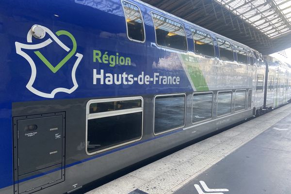 En gare du Nord à Paris, un TER des Hauts-de-France.