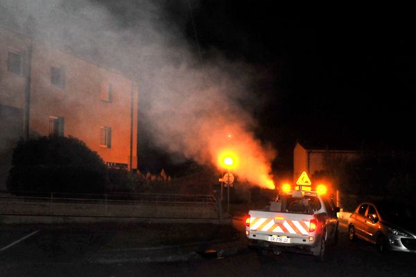 Opération de démoustication  sur la commune de Blagnac (Haute-Garonne) en août 2017.