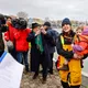 Clarisse Crémer (L'occitane de Provence) 11e du Vendée Globe 2024,avec sa fille à La Rochelle