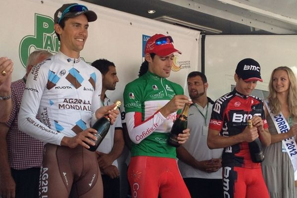 Egoitz Garcia (Cofidis) remporte le Paris-Corrèze 2012 devant Guillaume Bonnafond (AG2R) et Yohan Tschopp (BMC).