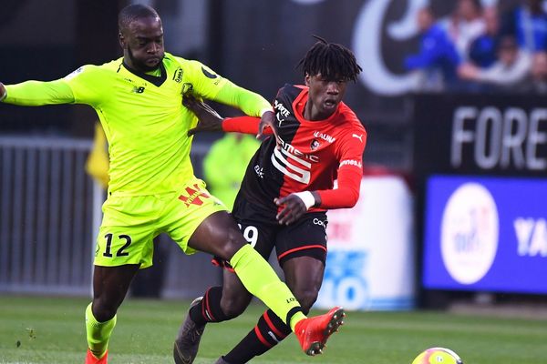 Jonathan Ikoné (à gauche), le 24 mai 2019 à Rennes.