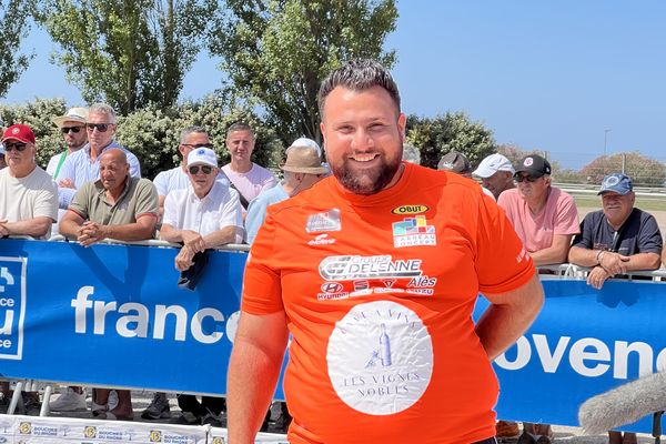 Mayron Baudino lors de sa victoire en 16e de finale de La Marseillaise à pétanque, le mardi 2 juillet 2024.