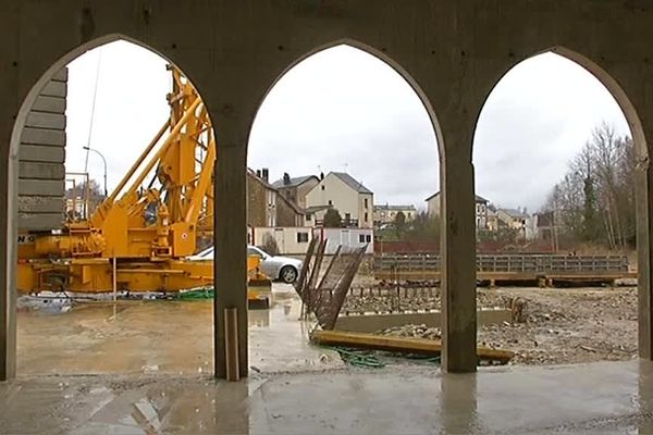 Chantier de la future mosquée de Charleville-Mézières (01/02/2014).