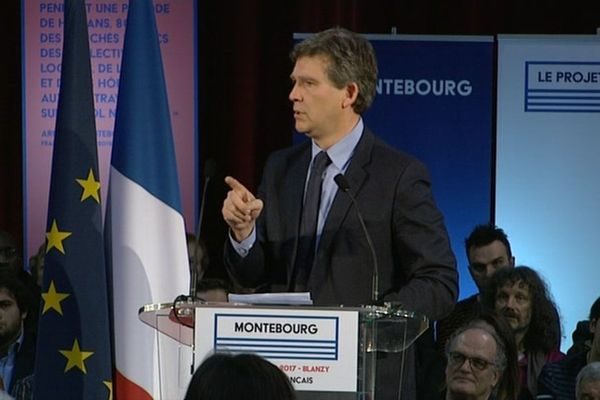 Arnaud Montebourg en meeting à Blanzy, ce samedi 7 janvier 2017.