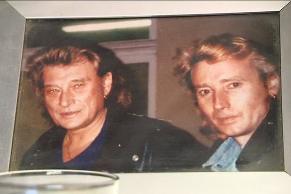 Johnny Halliday et son sosie Johnny Rock