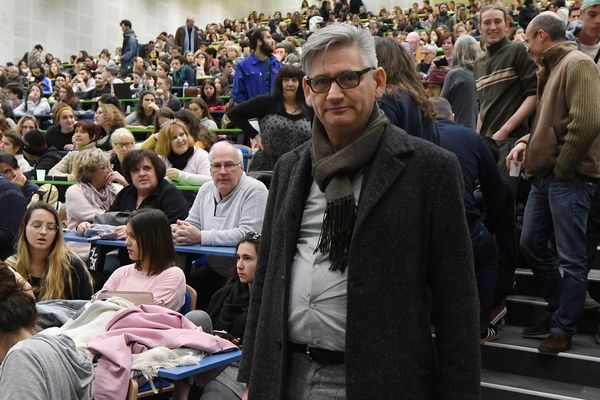 Richard Laganier, lors d'une AG à l'université Jean Jaurès