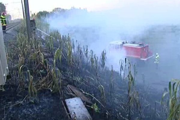 Incendie le long de la ligne SNCF