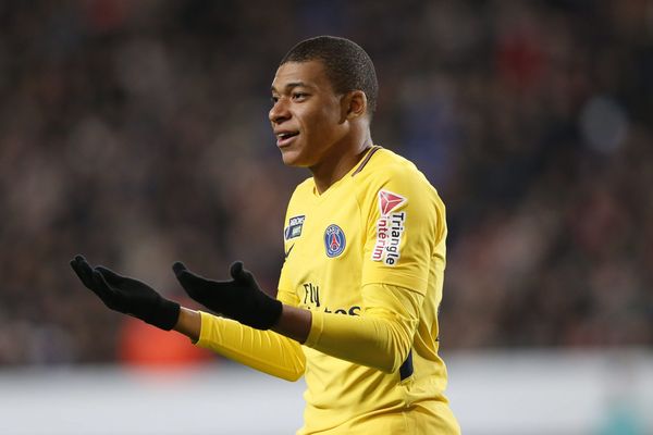 Le joueur du PSG Kylian Mbappé, lors du match Rennes-Paris, le 30 janvier 2018.