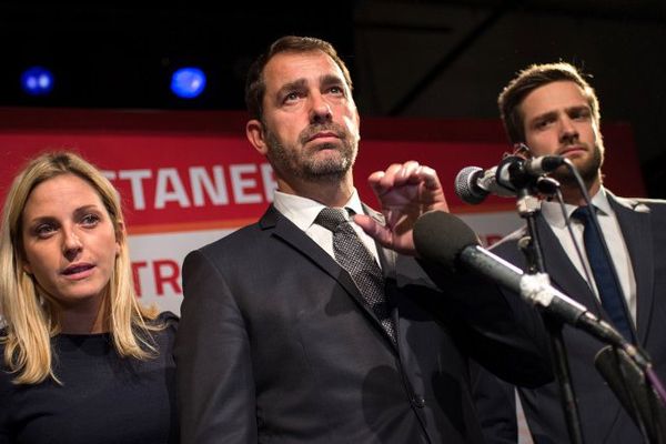 Christophe Castaner à son QG marseillais dimanche soir.